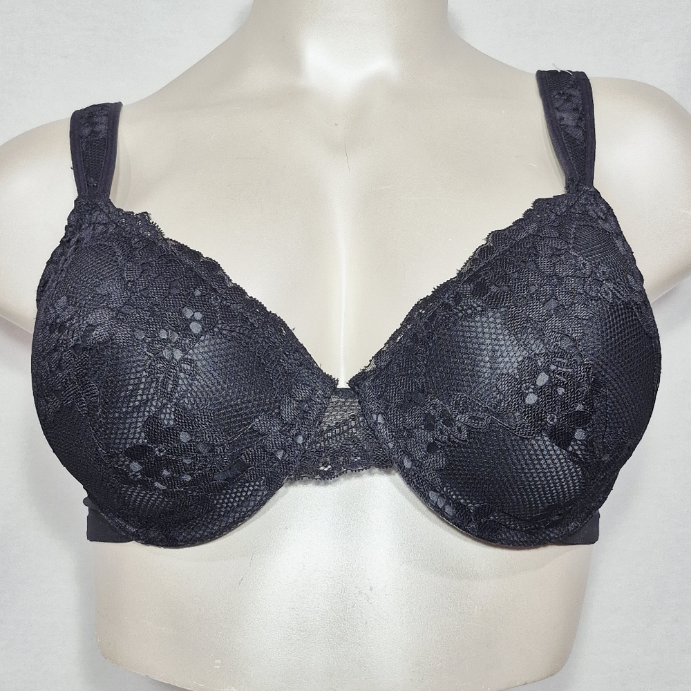 42C Jessica Simpson Lightly Lined Lace Covered Underwire‎ Bra Black